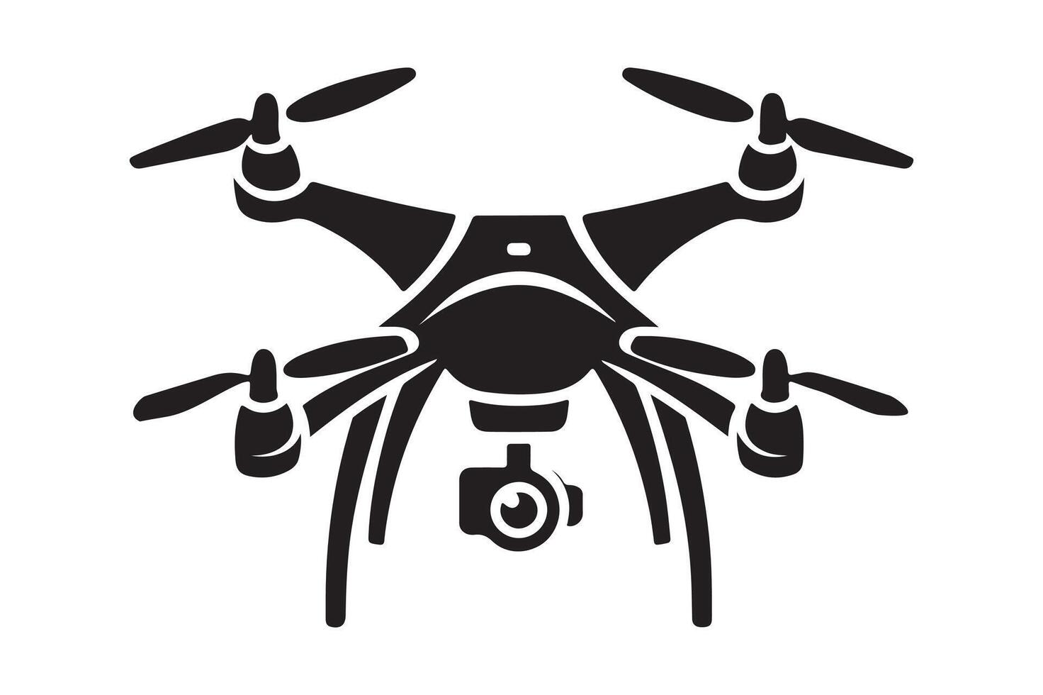 Drone Silhouette Minimalist Black Design vector