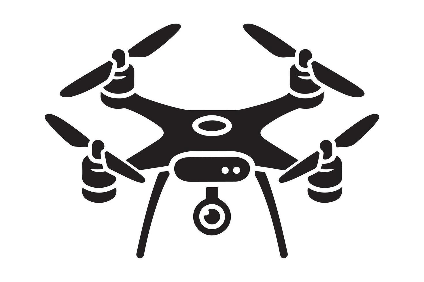 Simple Black Drone Icon Sleek Artwork vector