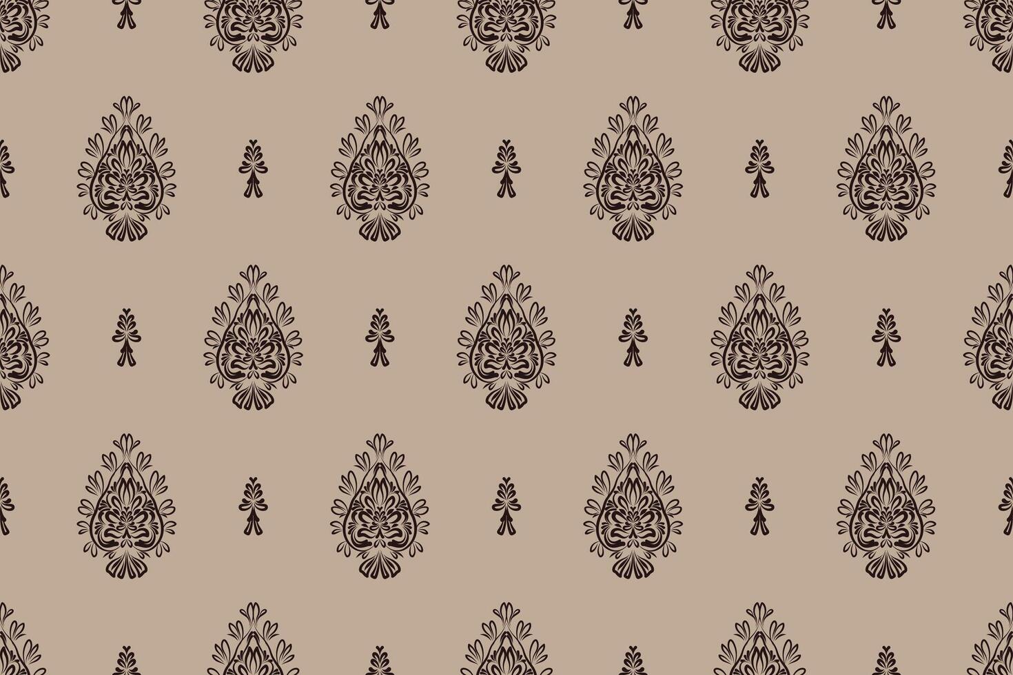 Damask ethnic oriental embroidery traditional.Indian Ikat pattern Aztec style abstract.design for texture,fabric,clothing,tile vector