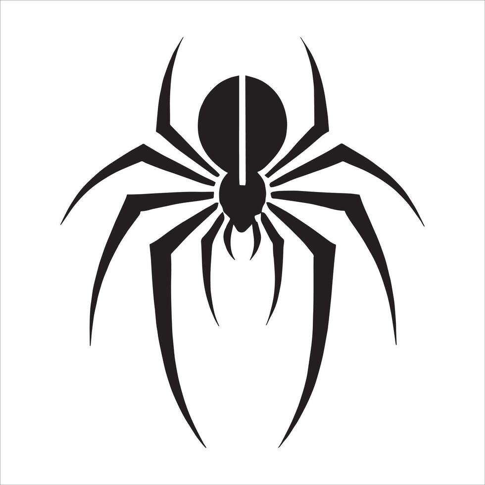 Spider Logo Elegant Spider Silhouette with Creepy Baboon Features for Sophisticated Halloween Design Free Illustration vector