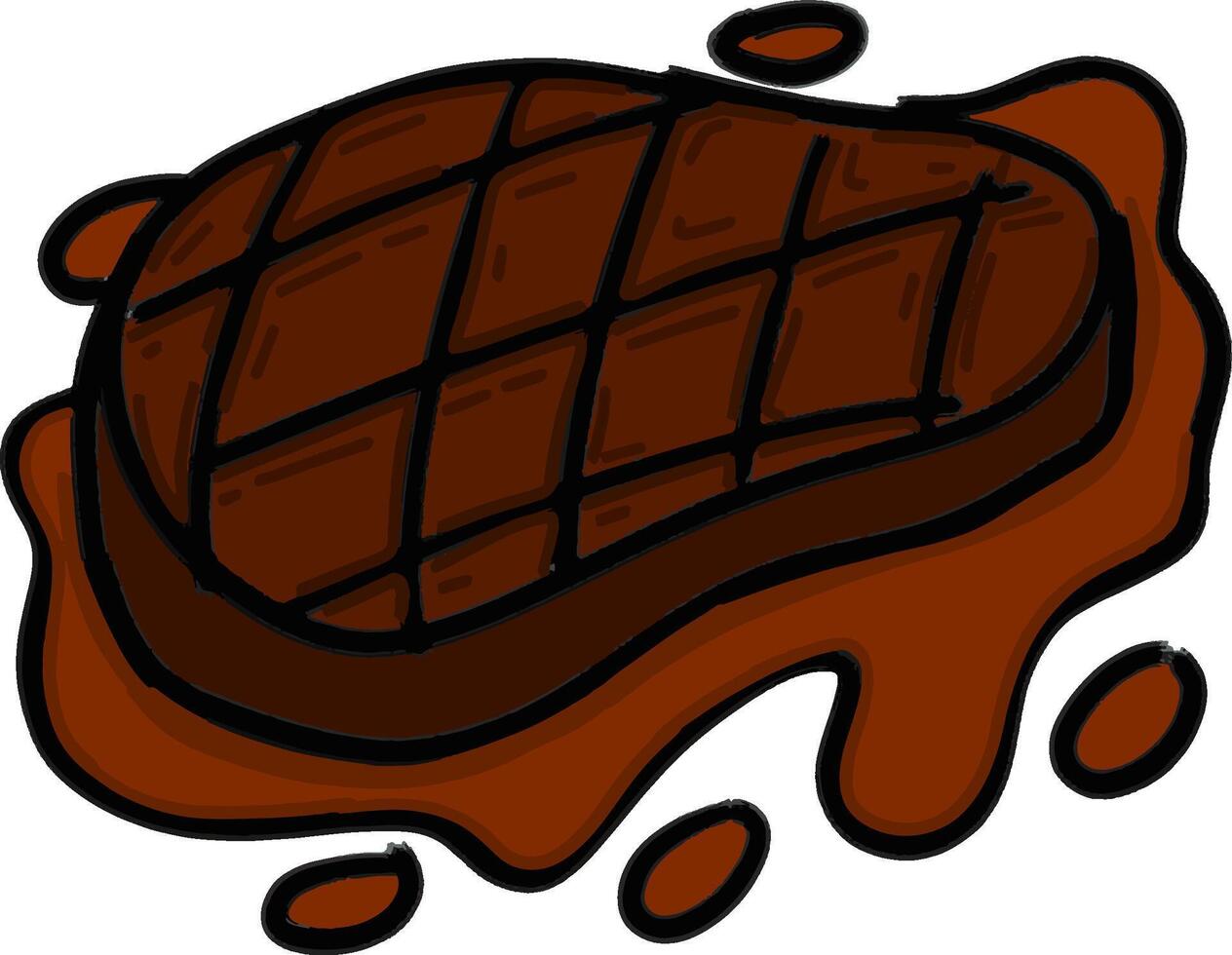 Sizzling Steak with Barbecue Sauce vector