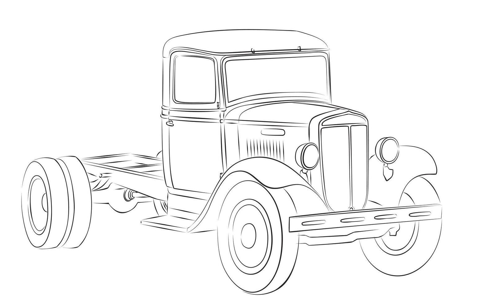 Sketch of old truck. vector