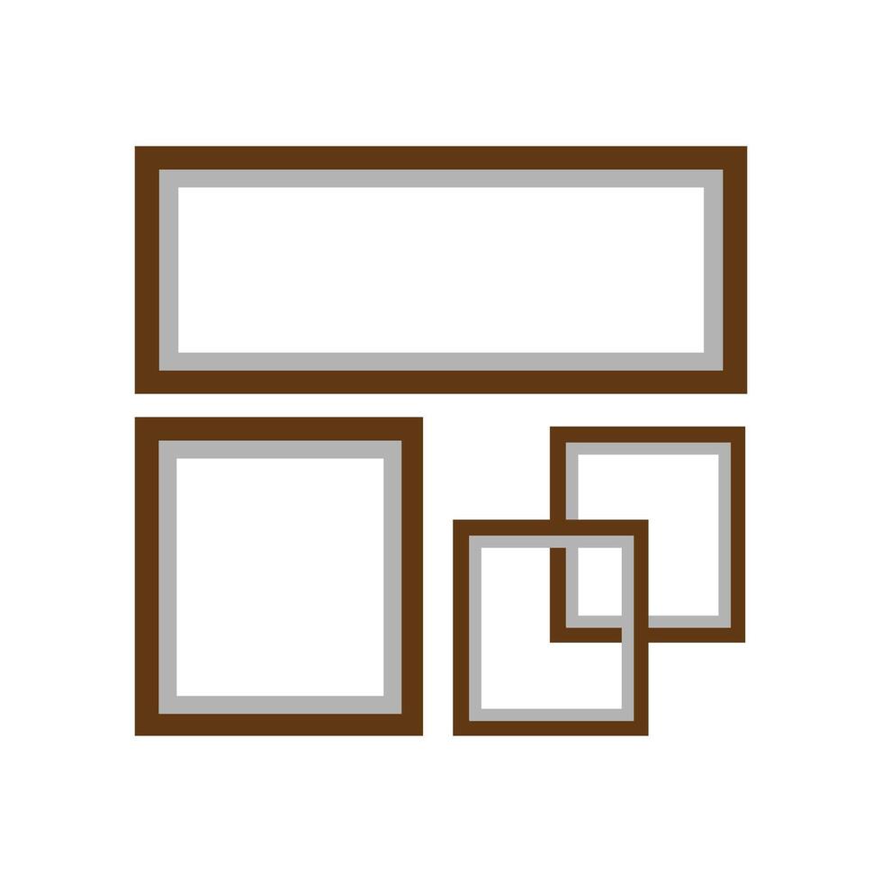 a set of five frames on a white background vector