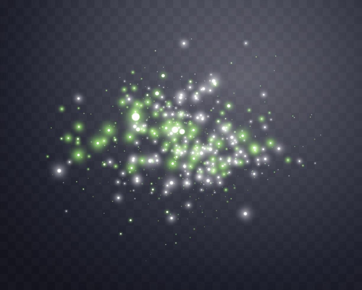 Silver magic sparks and dust stars. Glittering dots, particles, sparkles vector
