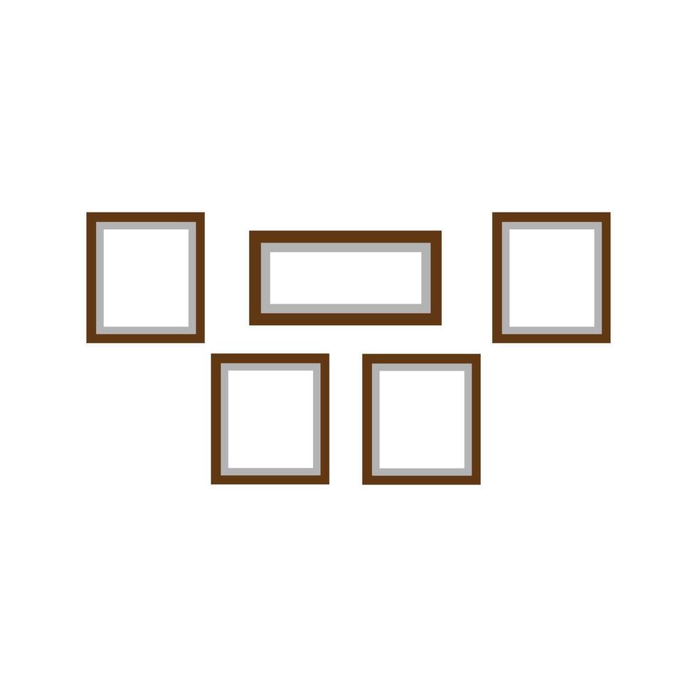 a set of six frames on a white background vector