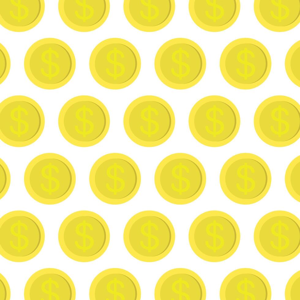 Seamless pattern of coins. Financial background. Investment, profit, investing concept. vector