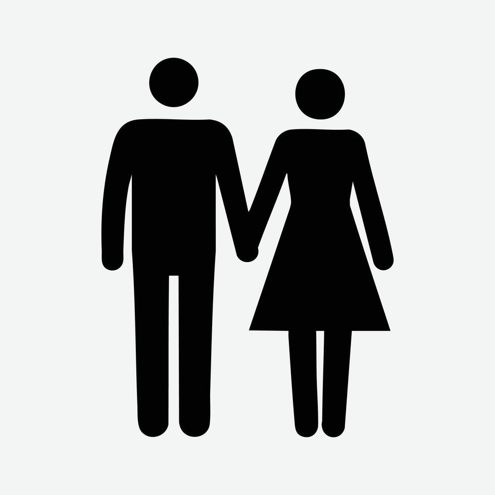Silhouette of a couple walking vector