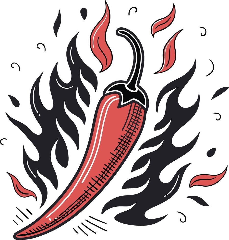 Fiery Chili Pepper vector