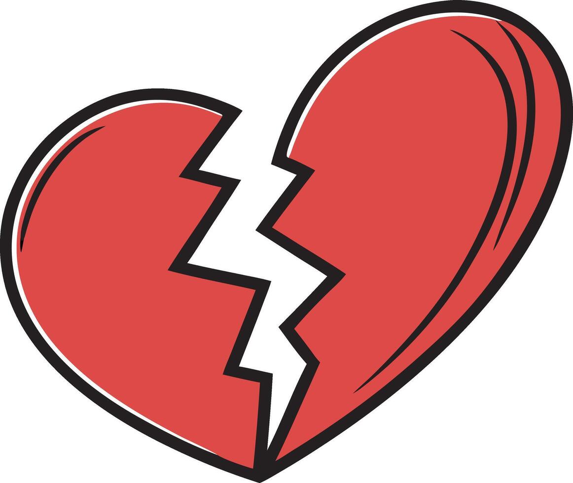cute Broken Heart design vector