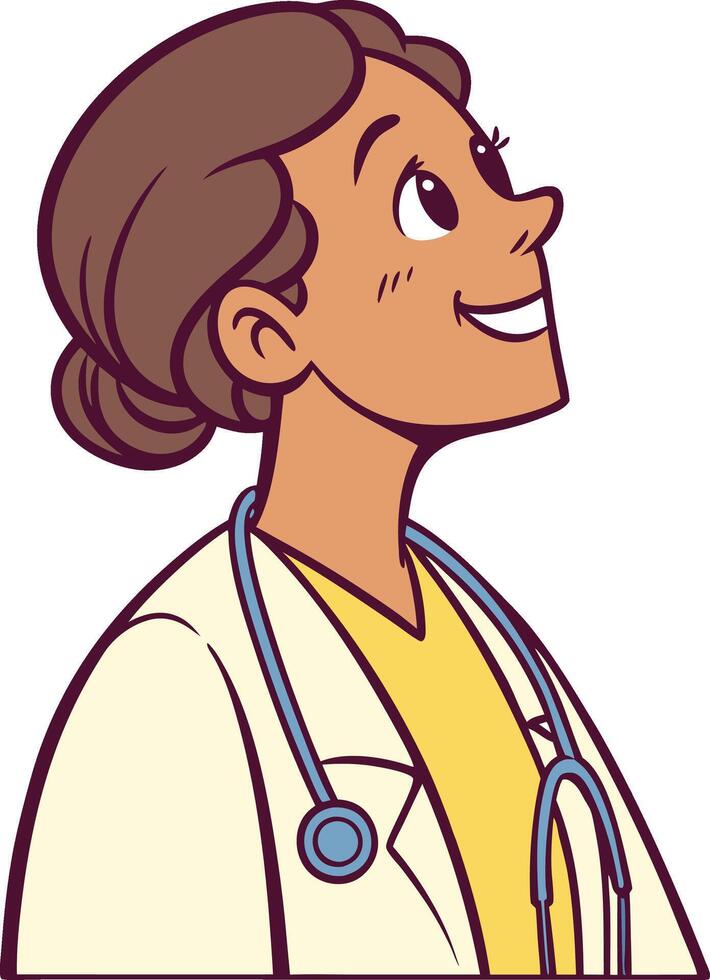 Smiling Doctor, Hopeful Outlook vector