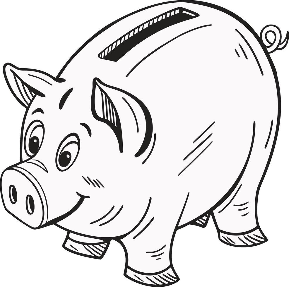 Smiling Piggy Bank vector