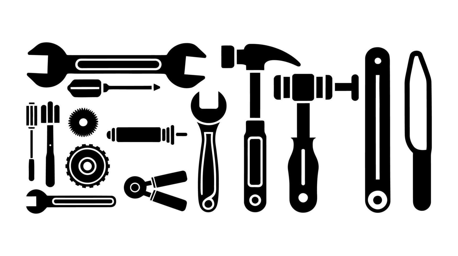 Icon Set Featuring Tools and Repair Symbols for DIY and Maintenance vector