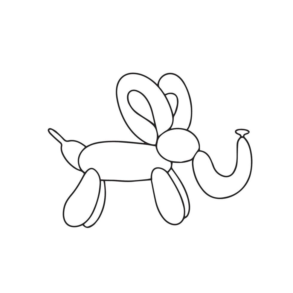 Inflatable elephant made of twisted balloons. Design element for greeting card, invitation card, print, flyer, banner. . vector