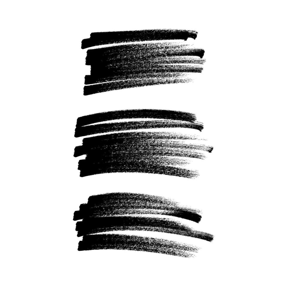 Scribble with a black marker. Set of three doodle style various scribbles. Black hand drawn design elements on white background. illustration vector
