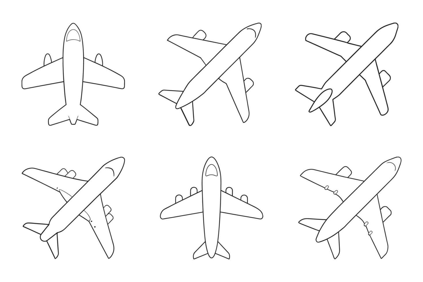 Airplane Silhouette in Vibrant Outline vector