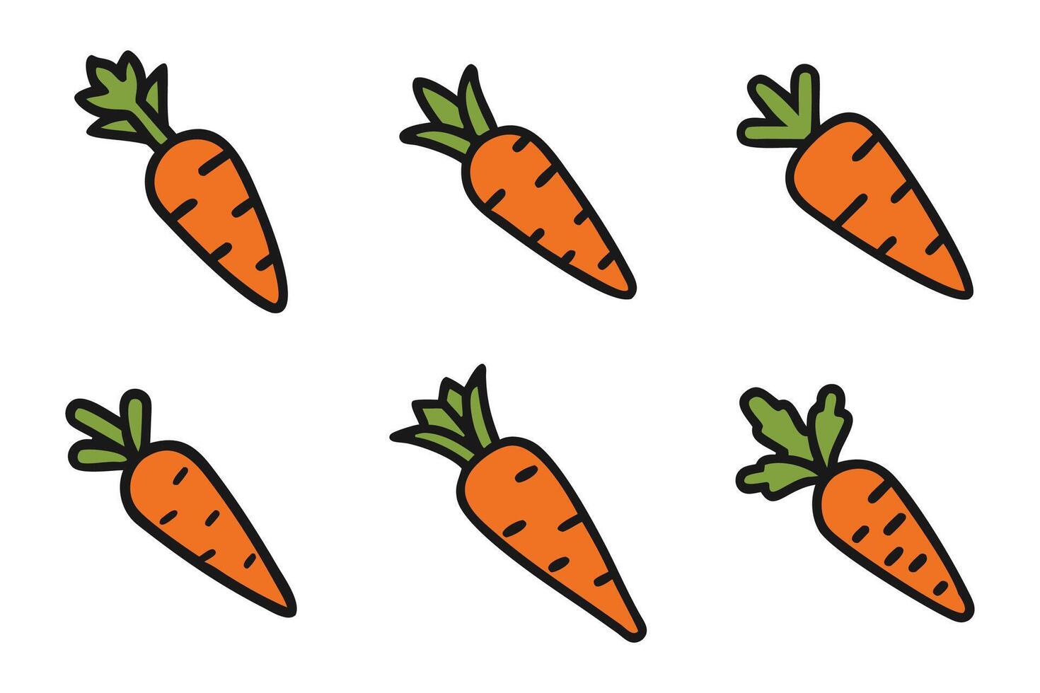 Carrot Silhouette Icons with Flat Design vector