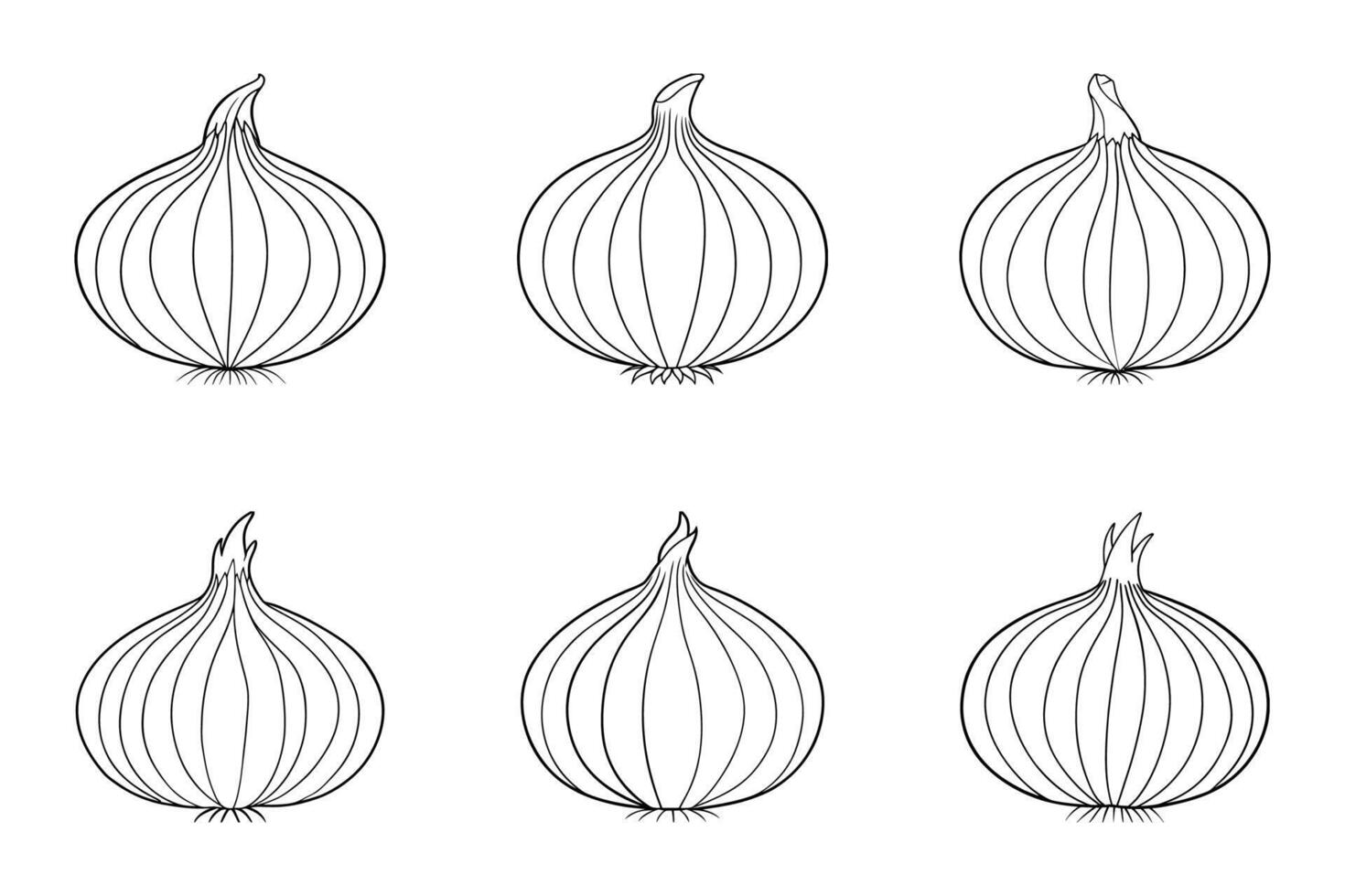 Isolated Onion Icon Set in Flat Illustration vector