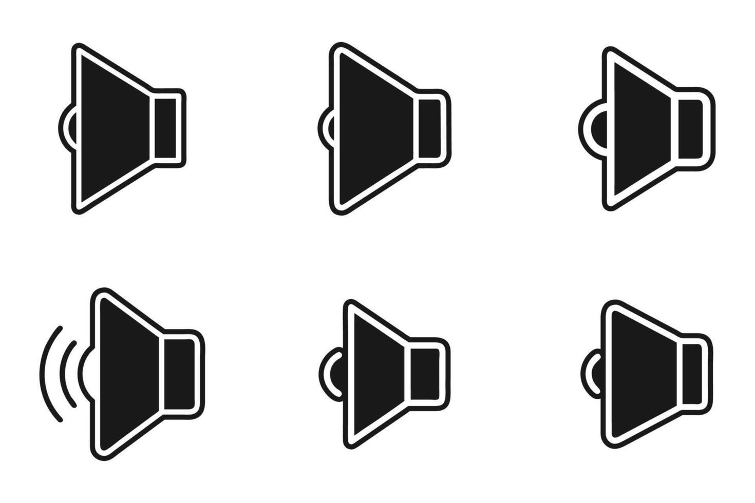 Sound Silhouette Icons in Clean Outline Design vector