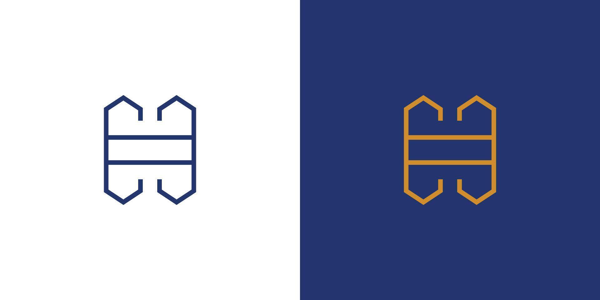 H logo design unique and modern construction vector
