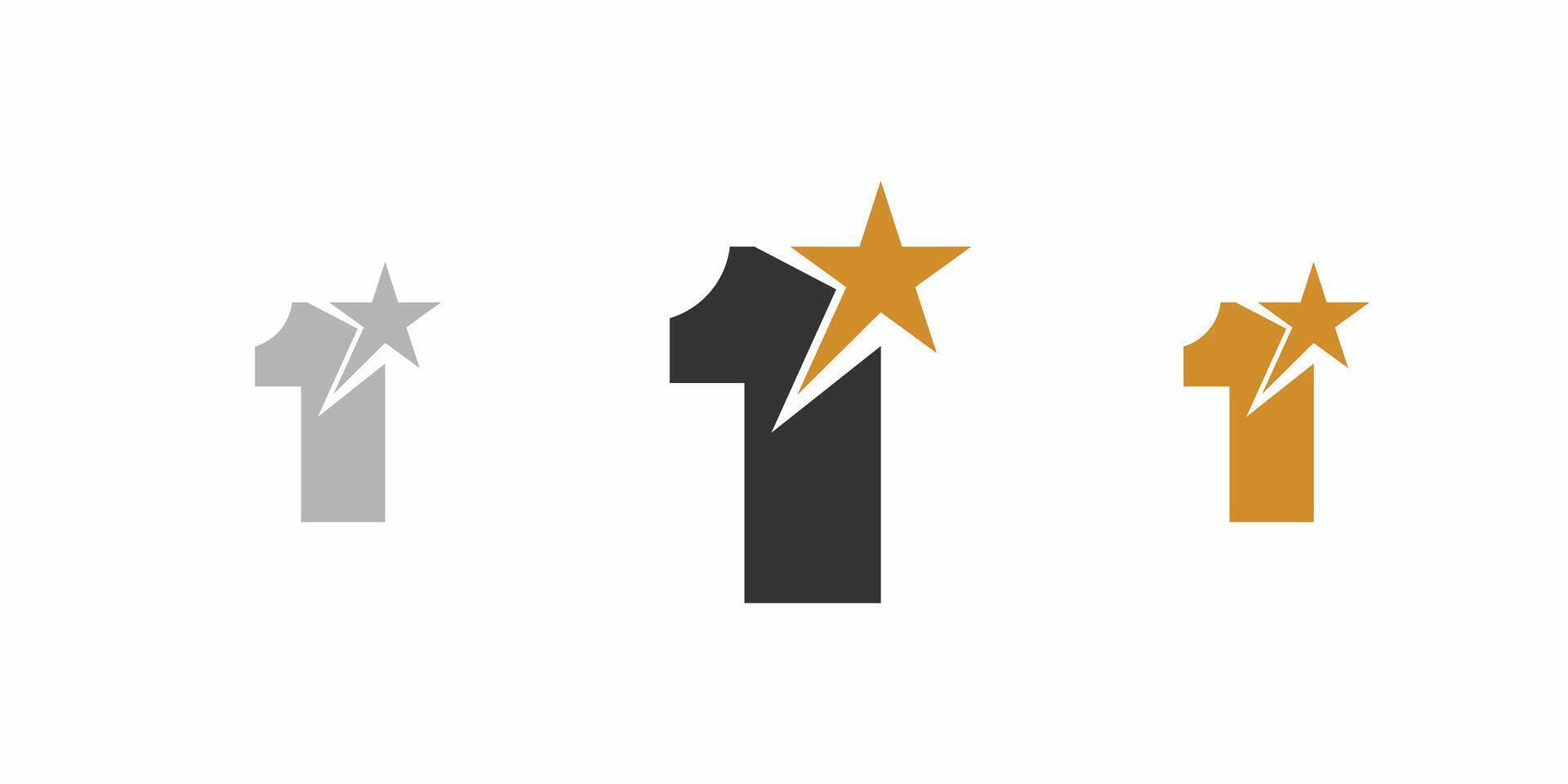 Star One logo design is modern and unique with black and gold accents. vector