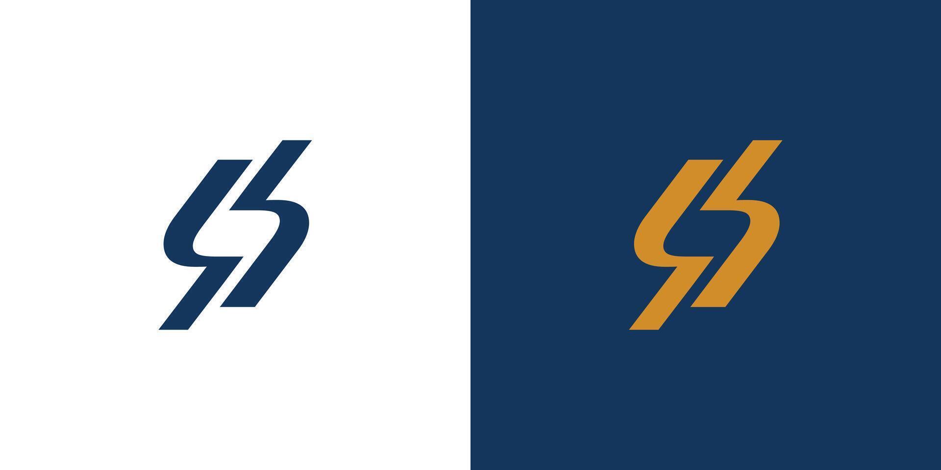Unique and modern S logo design with blue and gold accents vector