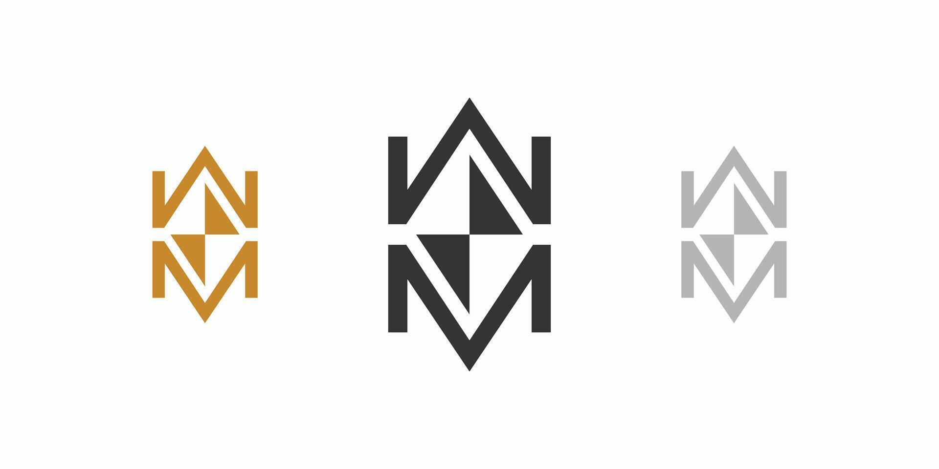 Luxurious and elegant MW initial letter gem logo design vector