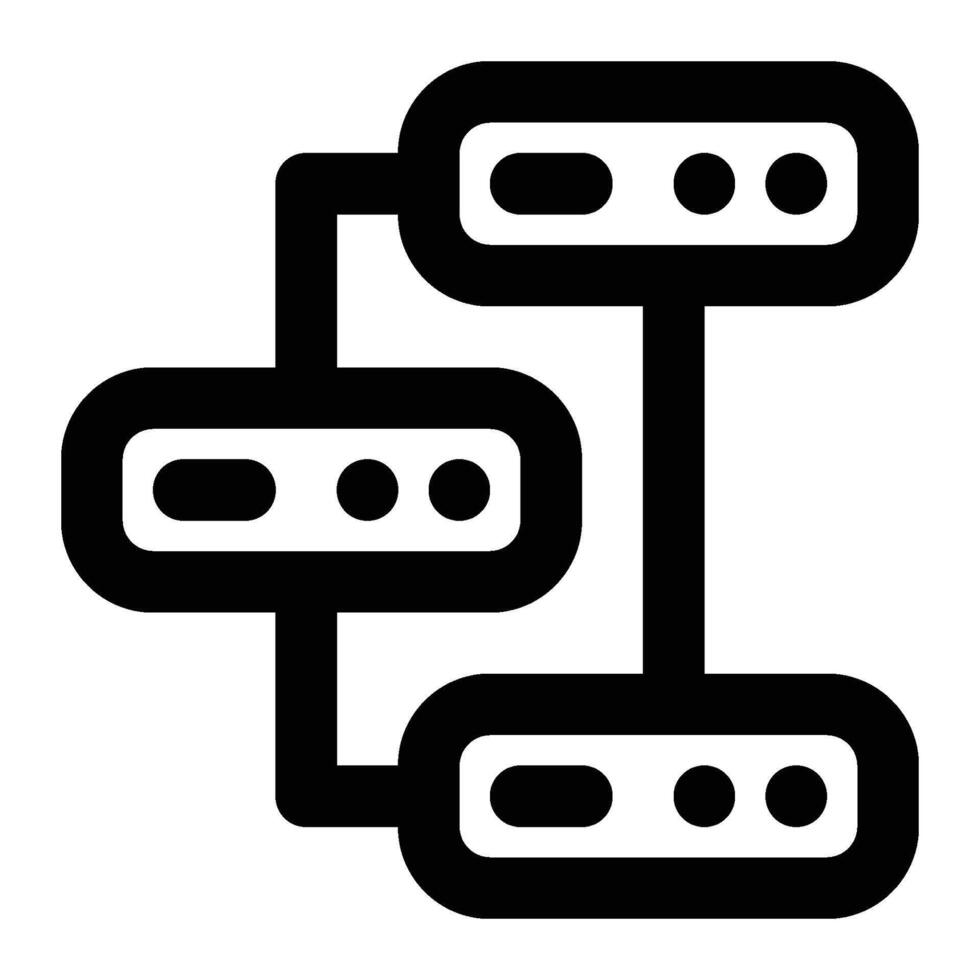 Distributed Database Outline Icon vector