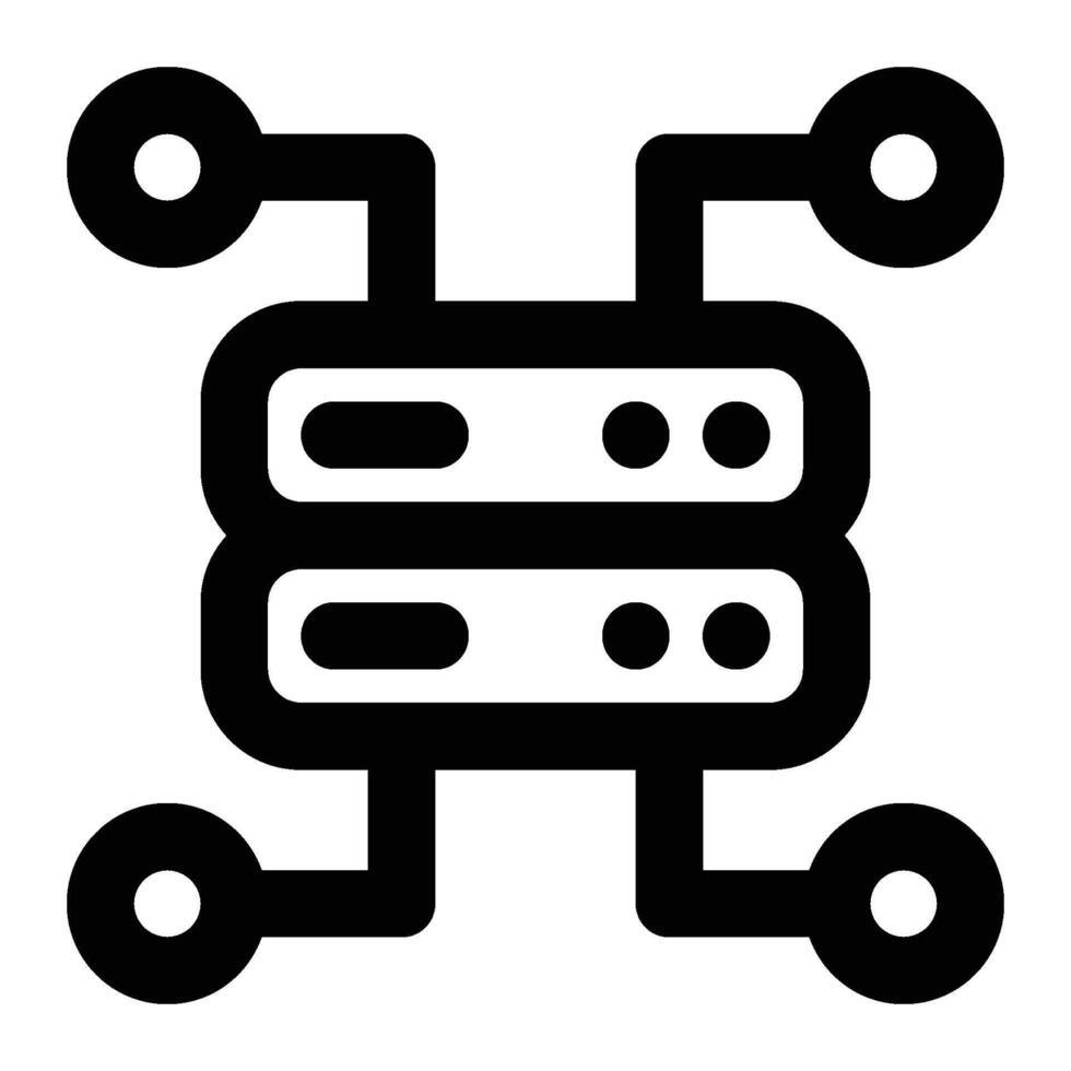 Centralized Database Outline Icon vector