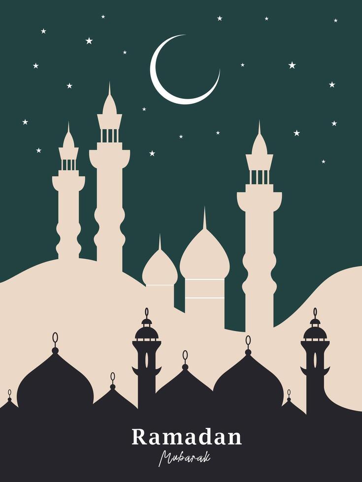 ramadan mubarak flat islamic design illustration vector