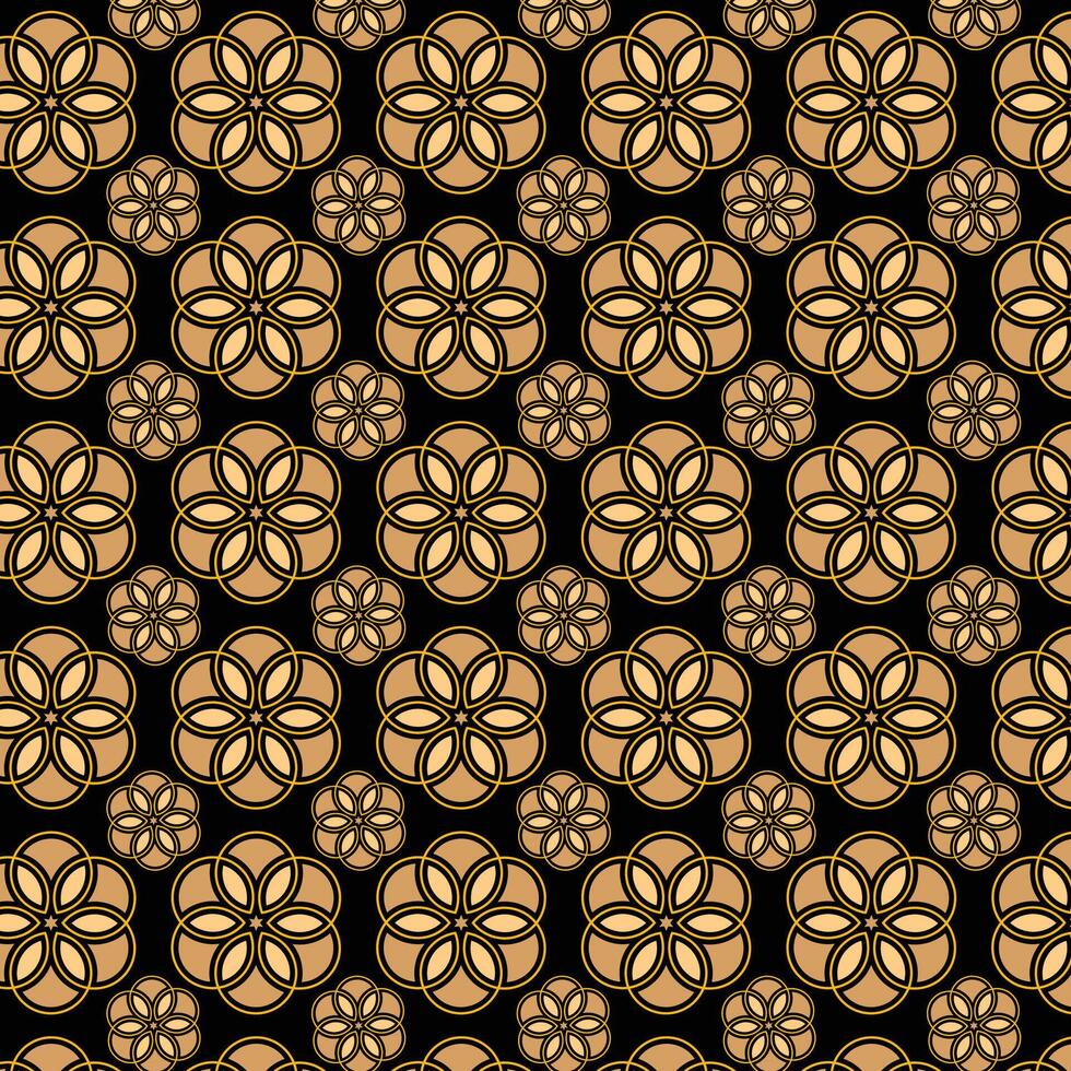 pattern of gold flowers on a black background vector