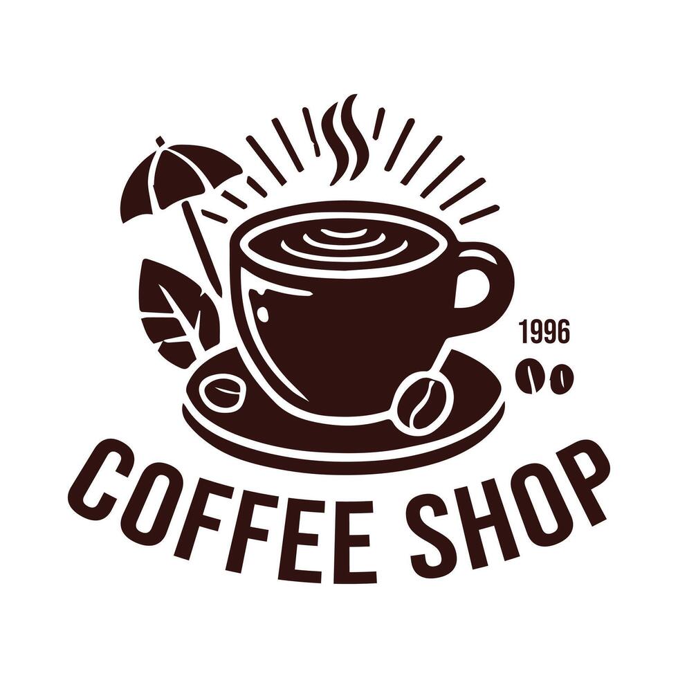Logo Simple Coffee Shop Design Illustration vector