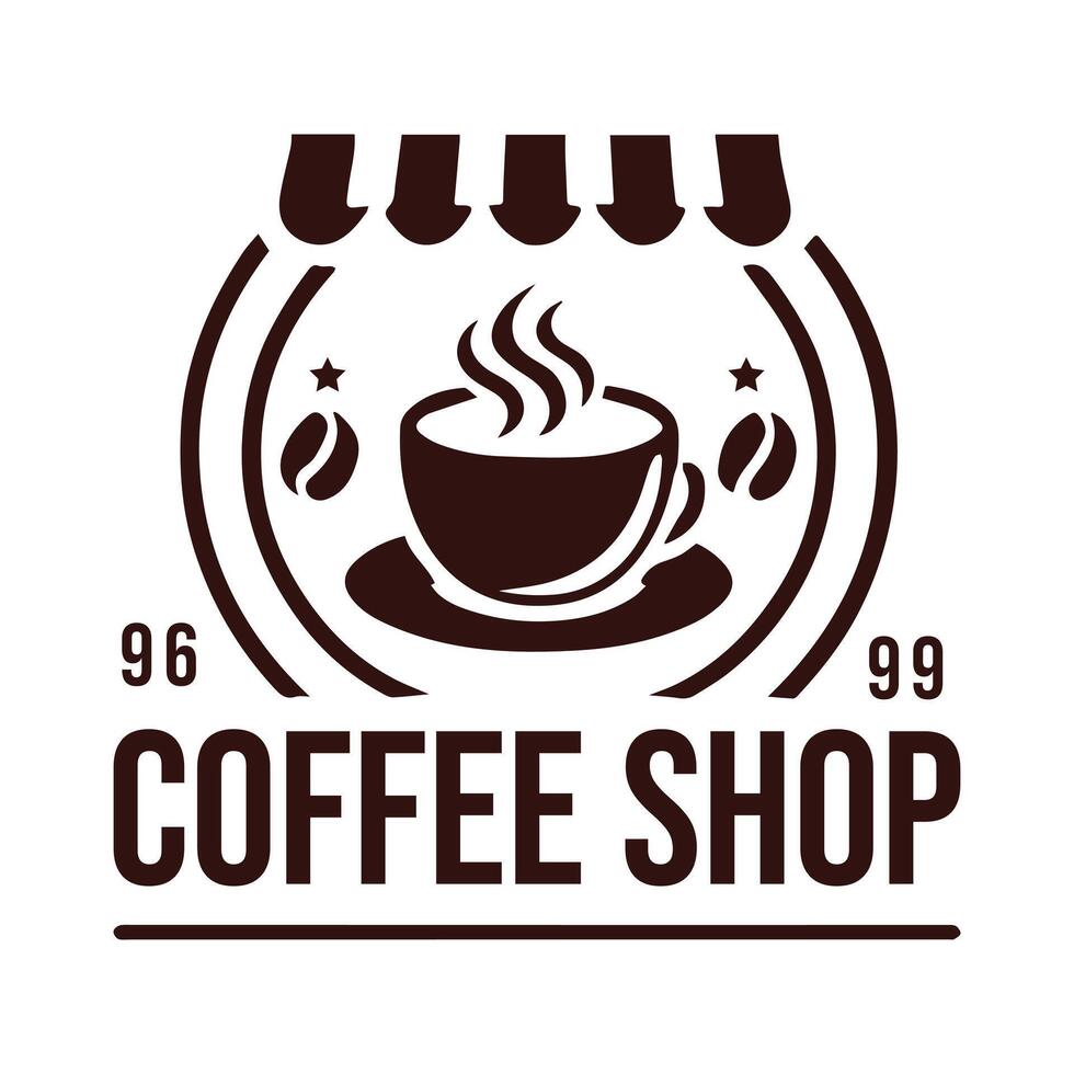 Logo Simple Coffee Shop Design Silhouette vector