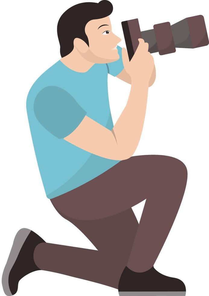 Photographer Illustration with Flat Design vector