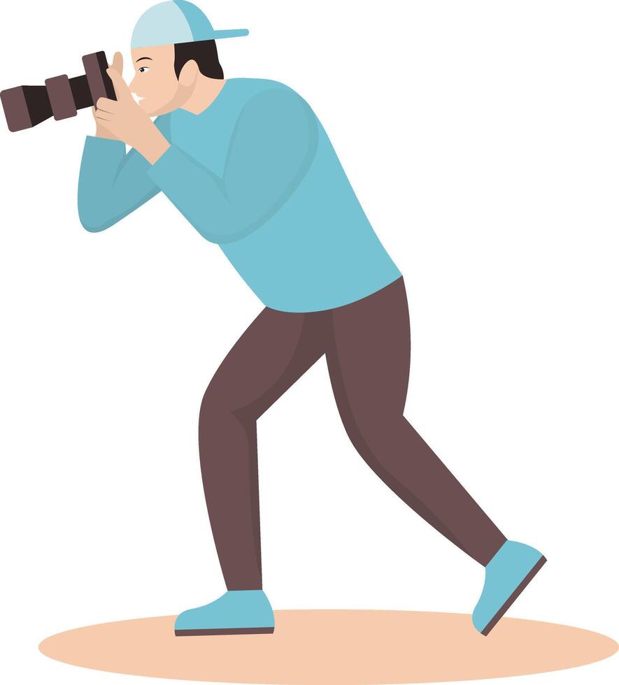 Photographer Illustration in Cartoon Design vector