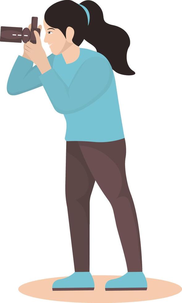 Photographer Illustration with Cartoon Style vector