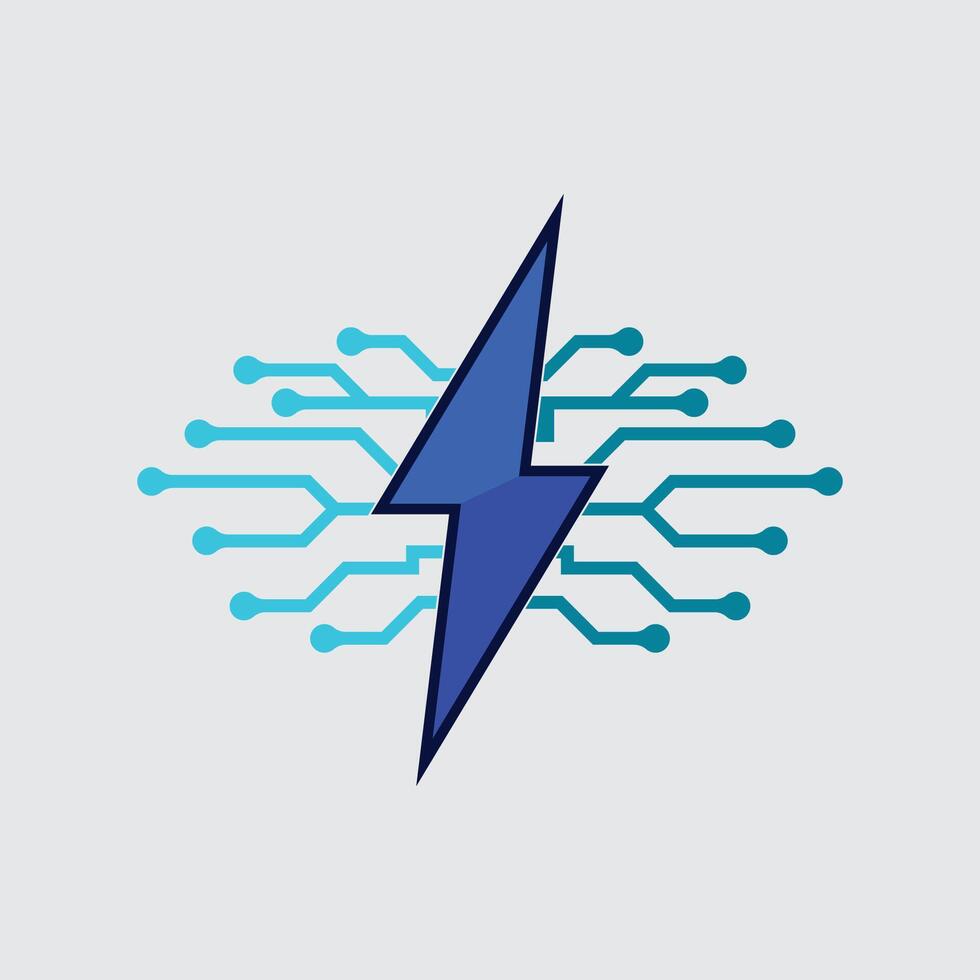 Tech gear logo design template. Technology Logo Template Design power vector