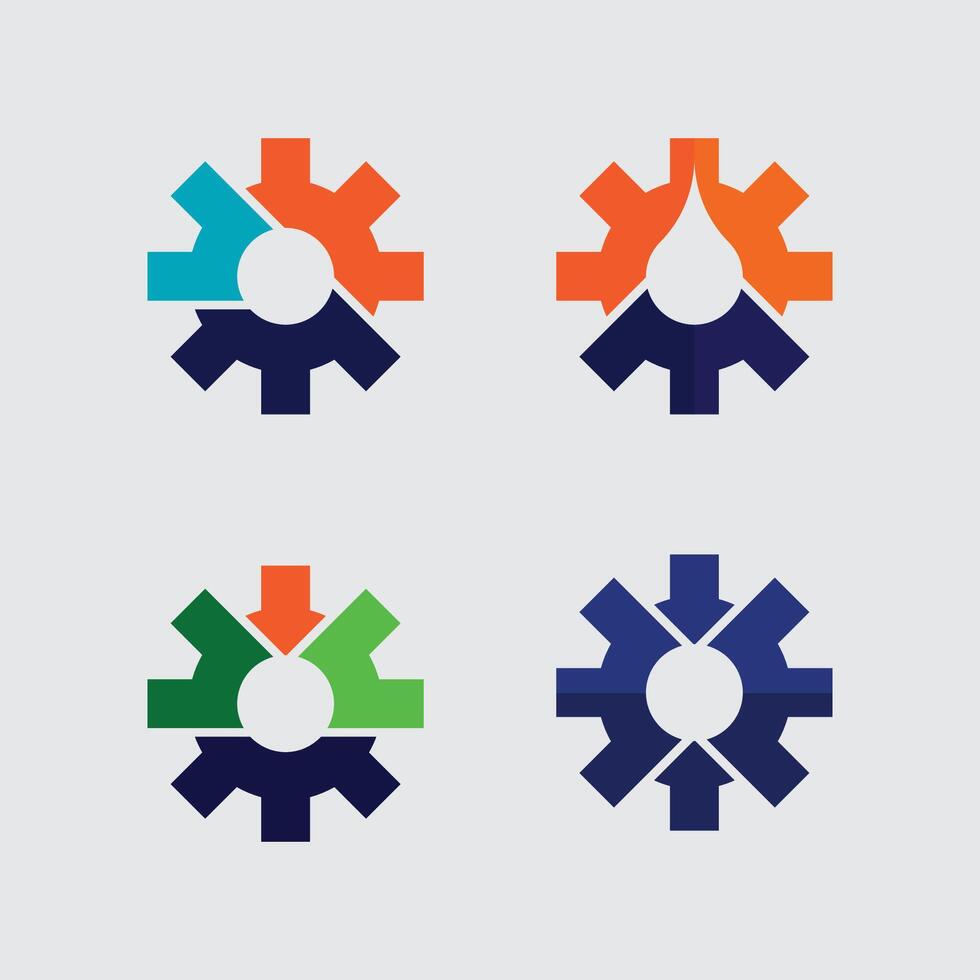 Tech gear logo design Technology Logo Template Design , Emblem, Design Concept, Creative Symbol, Icon vector