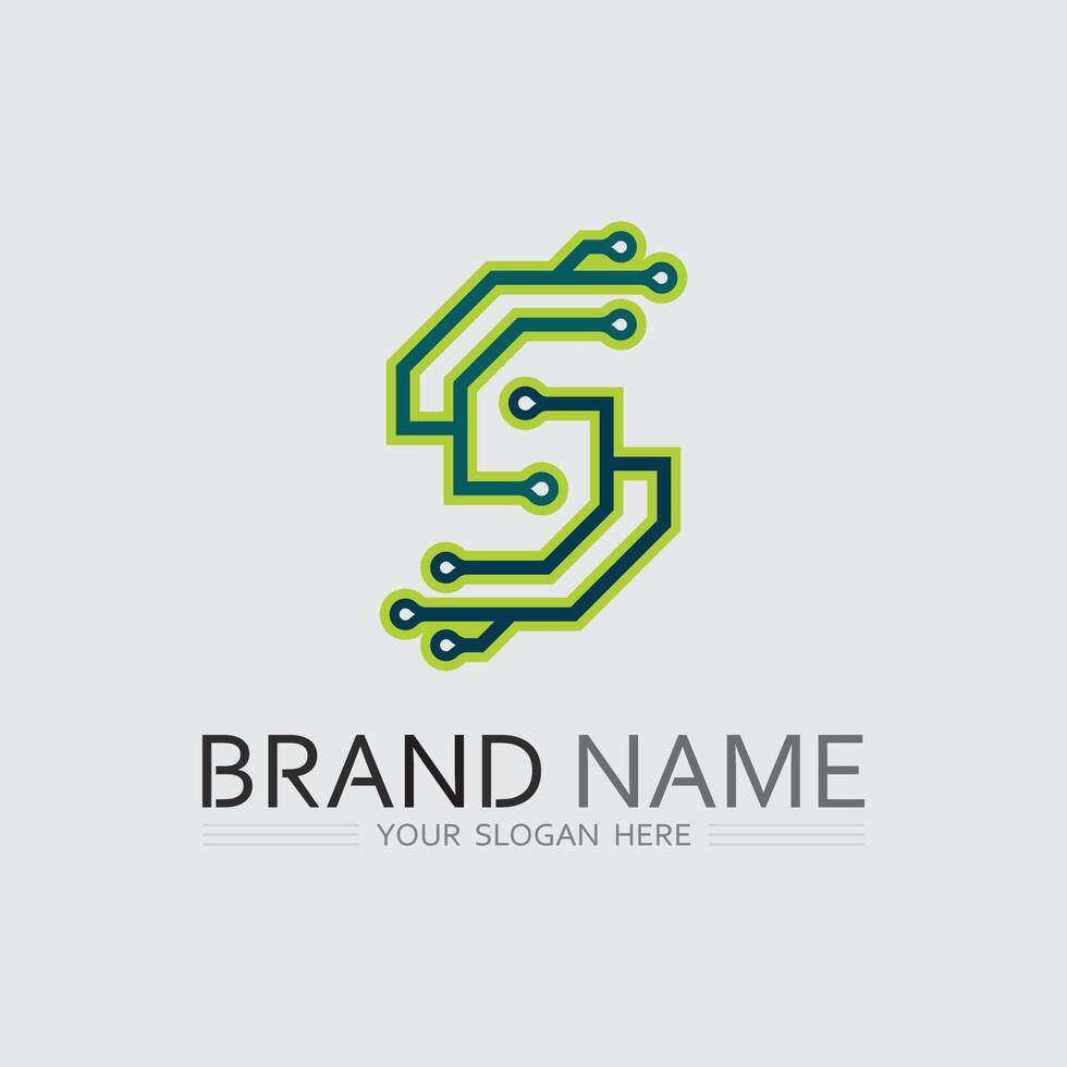 Tech gear logo design template. Technology Logo Template S Design , Emblem, Design Concept, Creative Symbol, Icon vector