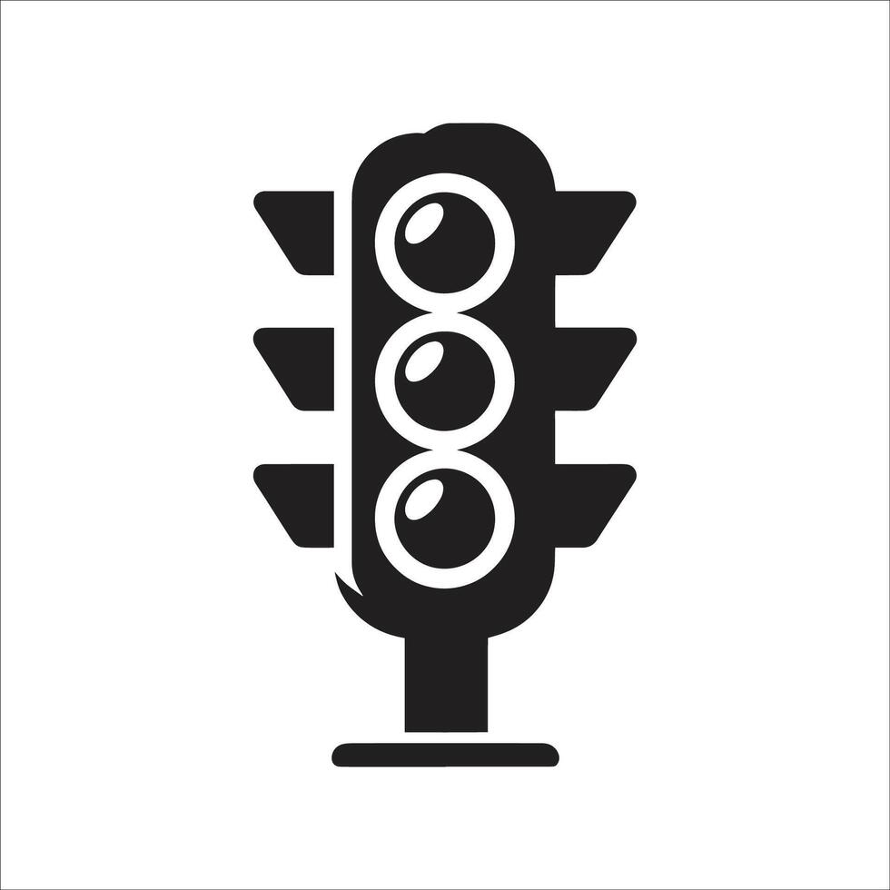 Signal Traffic Light Black And White Silhouette Symbol Icon Design On White Background vector