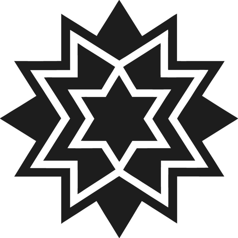 Intricate Islamic Geometric Star Silhouette vector