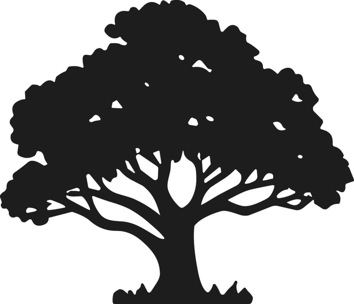 Elegant Tree Silhouette Illustration - Nature and Eco Design vector