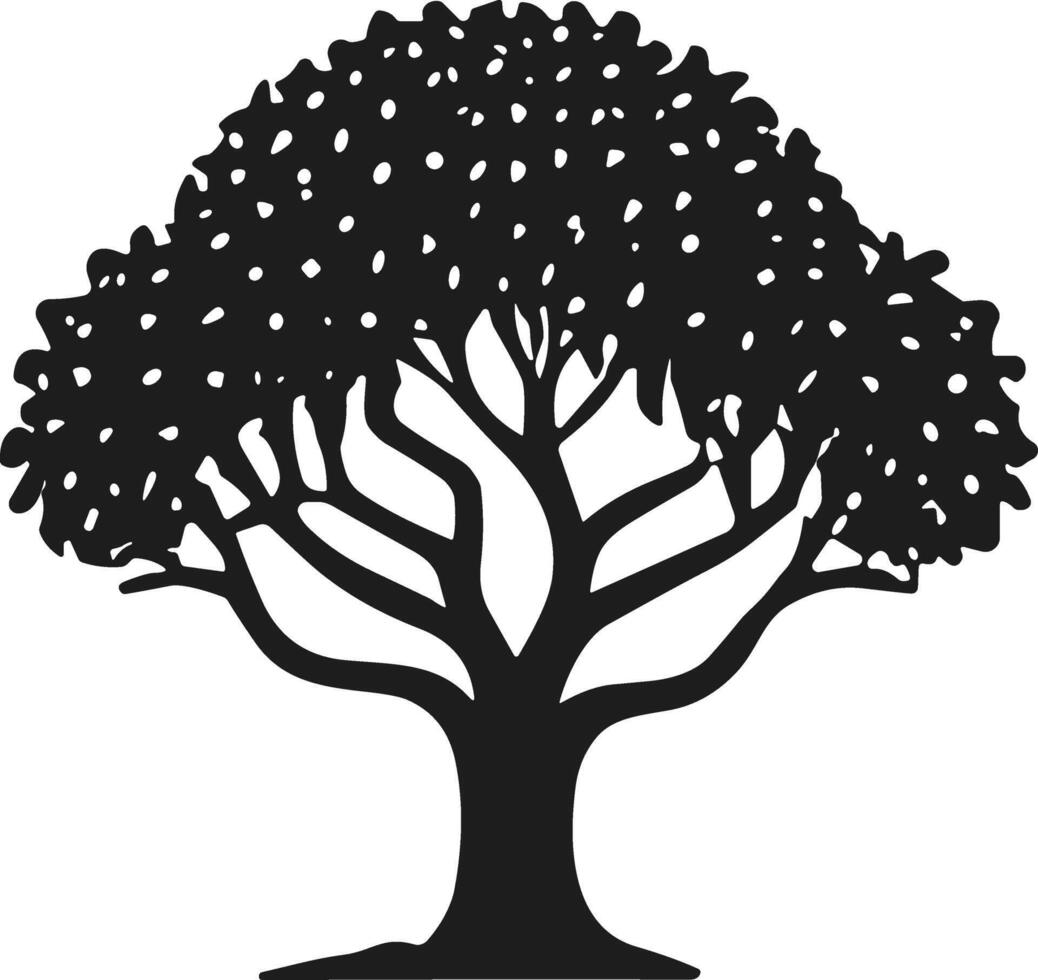 Lush Tree Silhouette Illustration - Perfect for Nature and Eco Themes vector