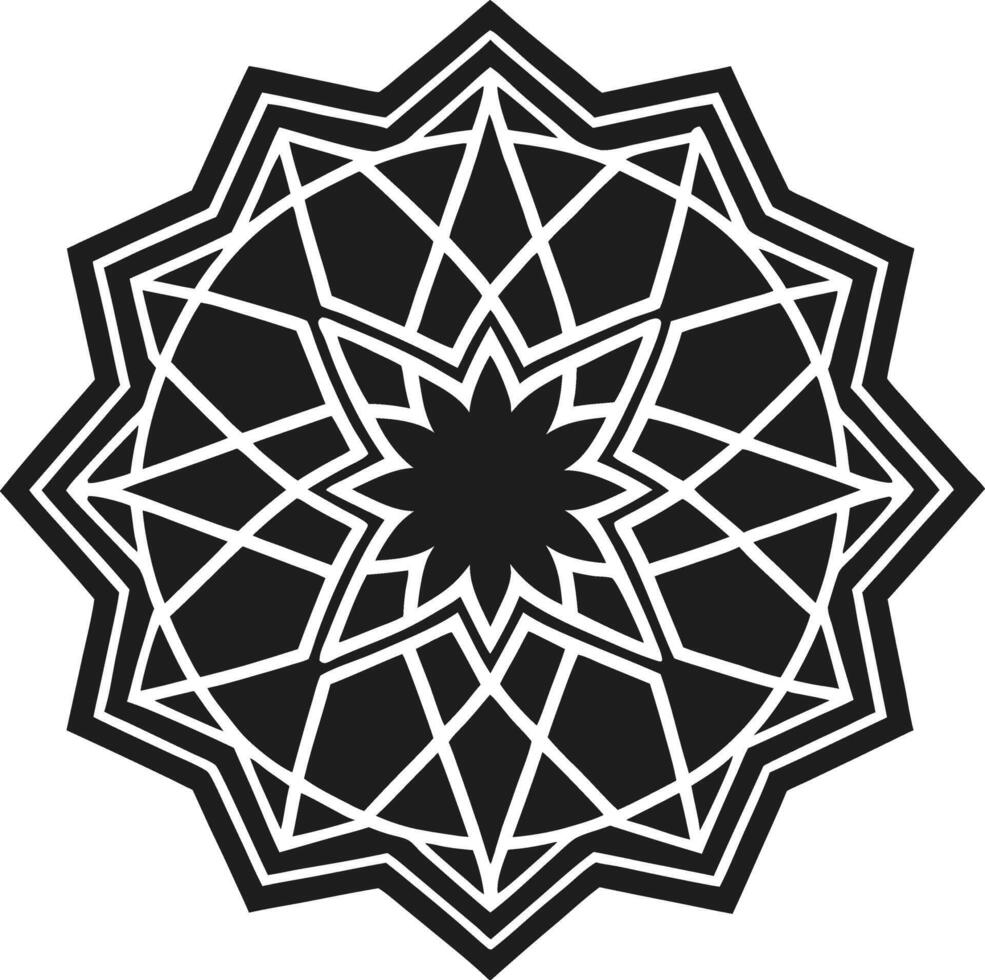 Intricate Islamic Geometric Mandala Silhouette vector
