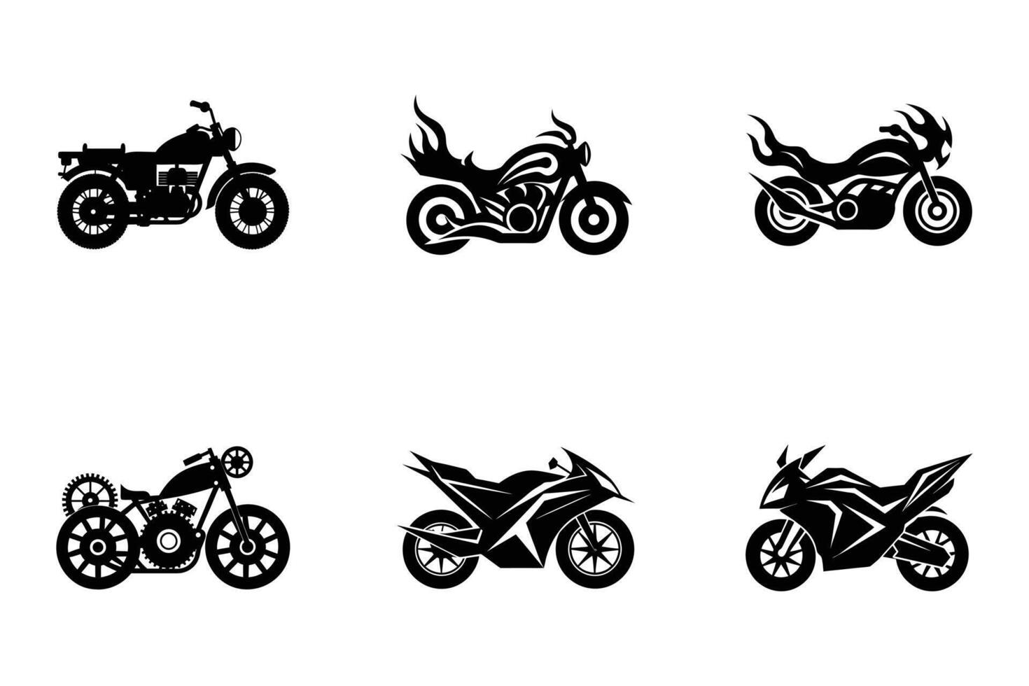 Creative motorcycle silhouette for design and transport graphics vector