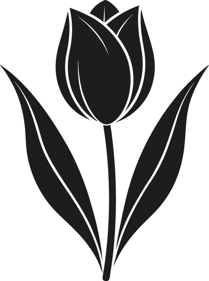 Elegant Tulip Flower Silhouette vector