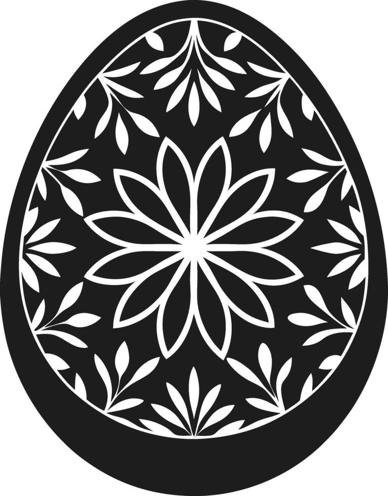 Ornate Easter Egg Silhouette Illustration vector