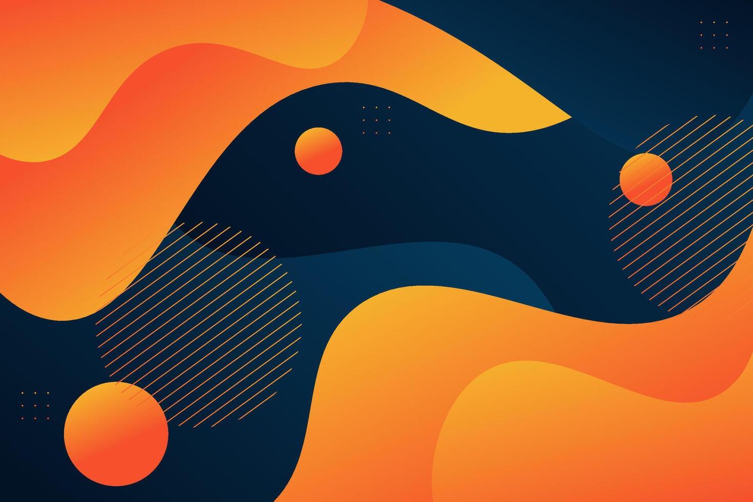 Modern dark blue orange geometric business banner design. Creative banner design with wave shape and line as template. Simple horizontal banner. vector