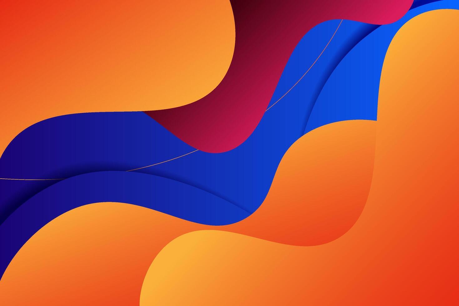 Orange and red geometric business banner design. Creative banner design with wave and line shape as template. Simple design on blue horizontal banner. Eps10 vector