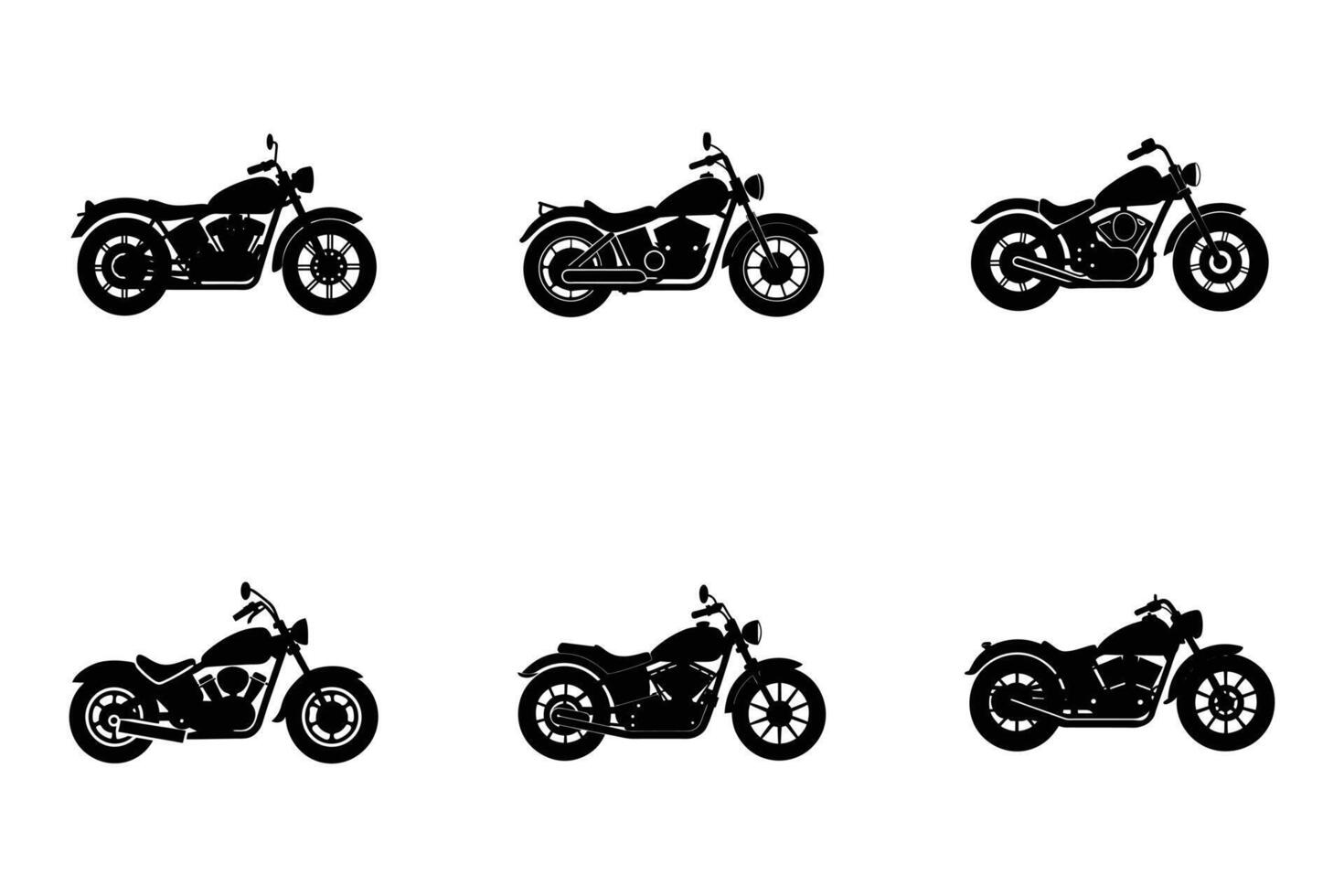 Elegant cruiser motorcycle silhouette for sleek graphic projects vector
