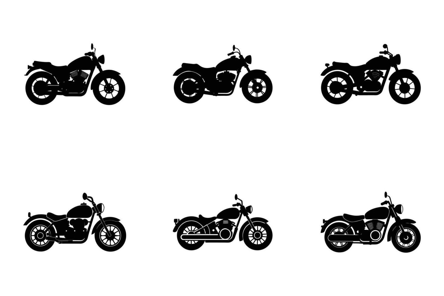 Cruiser motorcycle design in silhouette style on white vector